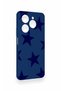 Tecno Spark 20 Pro Compatible Navy Blue Star Patterned Silicone Case - 3