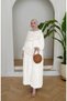 Women's Embroidered Bat Sleeve Linen Dress - 4