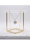 Women's Gold Crescent Moon and Sun Detailed Blue Stone Pendant and Chain Set - Elegant Zircon Stone Moon and Star Figured Gift Necklace - 3