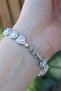 Vip Series Brass Zircon Stone Silver Color Heart Model Bracelet - 3