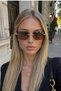 Frameless Unisex Sunglasses 55 Ekartman Brown with Gold Color Detail