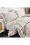 Herside Ruffle Duvet Cover Double Boho Bedding 2 Layers Beige White Ruched Ruffle Design Shabby Chic Bedding Sets - 6