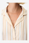 Women Quinn Striped Short Sleeve Shirt Shorts Beige Set - 3