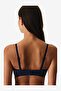 Women Lotus Broidery Navy Strapless Wired Bra - 4