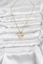 316L Steel Chain Gold Color Heart and Bow Model Zircon Stone Women's Necklace - 2