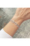 Xuping Stone-Encrusted Oval Hoop Chain Bracelet