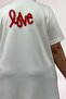 68510 Large Size Modal T-Shirt with Front Print and Ribbed Details - Ecru - 5