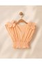 Girl's 3D Flower Detailed V-Neck Gipeli Shorts Set - 2