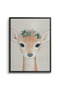 Boho Deer Kids Wall Art | Portrait Framed Canvas Print | Luxury Modern Decor for Kids Room - 2