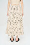 Women's Floral and Leaf Embroidered Sequined Maxi Skirt - 4