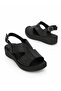 Comfort Black Genuine Leather Women's Sandals - Daily Comfortable Use - - 4