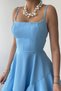 Women's Strappy Mini Dress Square Neckline Flounce Skirt Stylish Casual Event Graduation Dress - 4