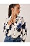 Women's Patterned Cotton Satin Shirt Oversize Comfortable Fit Buttoned