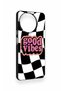 Realme 11 Compatible Black Good Vibes Patterned Silicone Case - 3