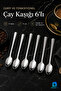 Set of 6 Stainless Steel Teaspoons 11 cm – Shiny Metal Spoons with Thin Flat Handle - 4