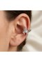 Silver Color Zircon Stone Detailed Women's Cartilage Earring with Butterfly Figure (Ear Cuff)