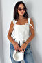 Coastal Muse Women's Tie Detail Crop Bustier Blouse - 2