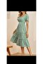 Viscose Midi Length Pleated Gathered Summer Dress
