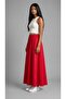 Draped Cupra Fabric Maxi Skirt with Elastic Waist and Side Pockets - 2