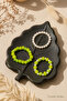 Green Pearl Beaded 3-Piece Women's Elastic Ring Set Handmade Summer Jewelry