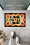 Home Sweet Home Retro Floral Pattern Digital Print Door Mat 70X45 cm