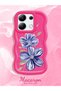 Redmi Note 13 4g Compatible Case with Camera Protection Red Silicone Couple Phone Case with Floral Pattern - 2