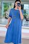Sleeves with Mesh Detail Washed Cotton Fabric Dress 6Y335 - 4