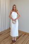 White Design Collar Slit Long Dress - 8581 - 6
