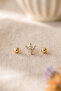 Minimal Lotus and Ball Earring Triple Set - 5