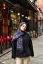 Allure Tulip Pattern Tencel Shawl - Navy Blue - 4