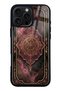 iPhone 16 Pro Max Glossy Phone Case with Rosewood Ottoman Medallion Design