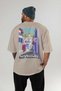 Mykonos Greece Beige Oversize Country City Back Printed Unisex T-Shirt 100% Cotton Premium - 4