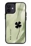 iPhone 12 Mini Glossy Phone Case with Sage Lucky Clover Design