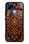 Realme C21 Burgundy Glossy Phone Case with Ottoman Gold Design