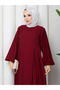 Pleated Strawberry Fabric Dress with Side Tie Detail - 4