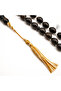 Kabs Yusr Rosary 33 Beads 14.5x18mm Dark Brown Oval Prayer Beads 95.5g Gold & White Silk Tassel - 2