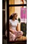 100% Cotton Combed Cotton Pajama Set Short Sleeve T-Shirt and Patterned Pajama Bottoms - 5