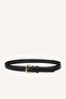 Women's Rectangular Buckle Faux Leather Black Jean Belt H7529Axns