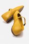 Genuine Leather Women's Yellow Buckle Ballerinas Marry - 5