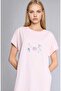 100% Cotton Regular Fit Crew Neck Short Sleeve Light Pink Nightgown H6940Ax26Sm - 3