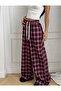 Unisex Checkered Plaid Wide Leg Sweatpants 90% Cotton - 2