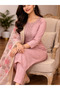 Pink Rayon Slub Embroidered Kurta Set with Chanderi Dupatta - FFT8032 | Pink-Size:(S-36-Inches) - 4