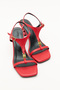 Heels 2628 - Red Women's Heels with Minimal Gold Accessories - 4
