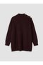 Özmarka New Season Burgundy Half Turtleneck Women's Knitwear Tunic - 5