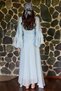 Tencel Flounce Sleeve Dress Blue - 4