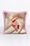 Still Life with Cherries Pastel Velvet Fringed Pillowcase-Fruit Themed Beige Pink Tassel Throw Pillow Cover - 3