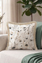 Elegant Botanika Fringed Pillowcase with Floral Pattern - Soft Floral Gray Mink Tassel Throw Pillow Cover - 7
