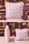 Tile Patterned Elegant Fringed Pillowcase - Ottoman Bohemian Blue Cream Pink Tassel Throw Pillow Cover