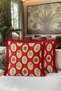 New Year Floral Living Room Decor Fringe Pillowcase - Christmas Bohemian Red Cream Tassel Throw Pillow Cover - 2