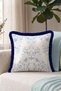 Floral Vintage Floral Fringe Pillowcase - Romantic Spring Blue Navy Tassel Throw Pillow Cover - 3